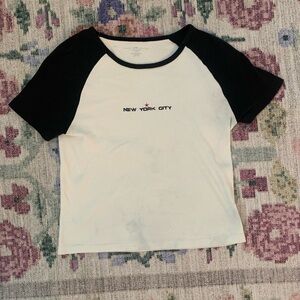 Brandy Melville Black and White Ringer Tee